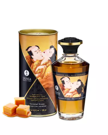 Huile Chauffante Baisers Caramel SHUNGA pour Massage Érotique et Sensuel-1