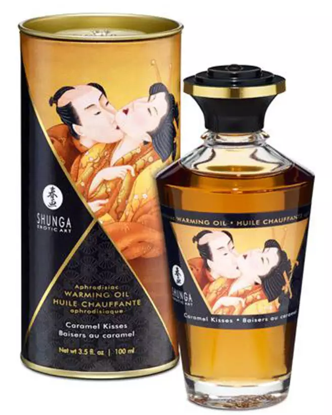 Huile Chauffante Baisers Caramel SHUNGA pour Massage Érotique et Sensuel-2