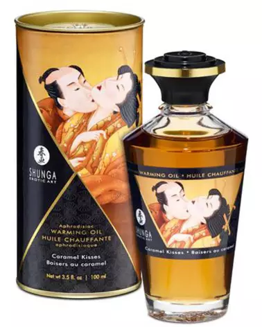 Huile Chauffante Baisers Caramel SHUNGA pour Massage Érotique et Sensuel-2