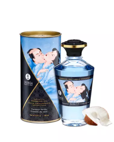 Image de l'huile chauffante aphrodisiaque Frissons de Coco SHUNGA 100ml pour massages érotiques et préliminaires-1