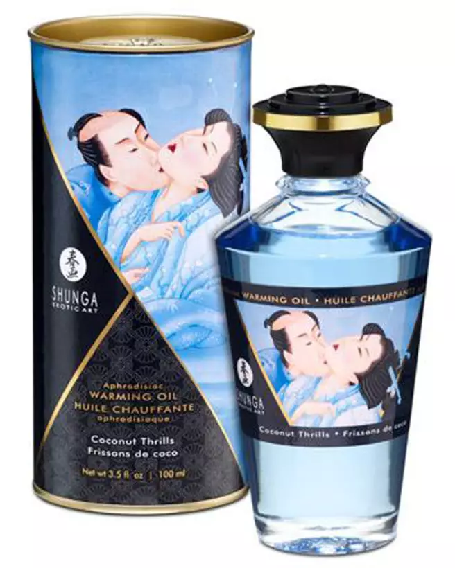 Image de l'huile chauffante aphrodisiaque Frissons de Coco SHUNGA 100ml pour massages érotiques et préliminaires-2