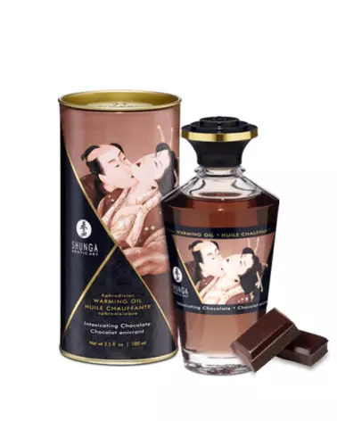 Huile chauffante aphrodisiaque SHUNGA chocolat enivrant 100ml comestible-1