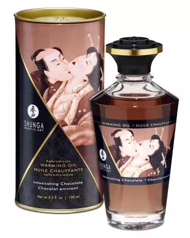 Huile chauffante aphrodisiaque SHUNGA chocolat enivrant 100ml comestible-2