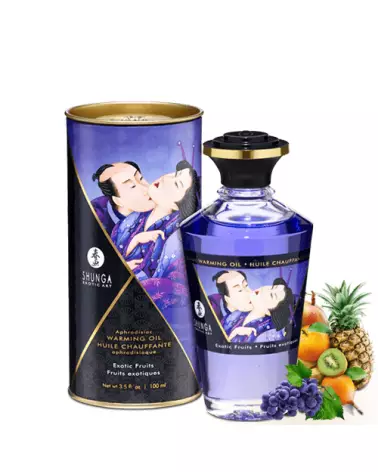 Huile chauffante aphrodisiaque Shunga fruits exotiques 100ml pour massage erotique-1