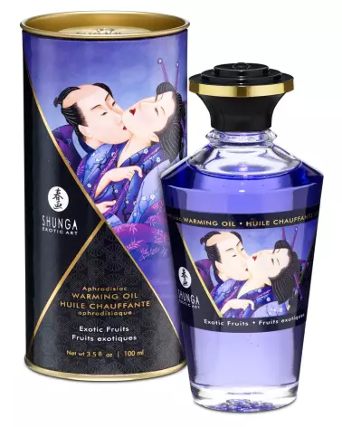 Huile chauffante aphrodisiaque Shunga fruits exotiques 100ml pour massage erotique-2