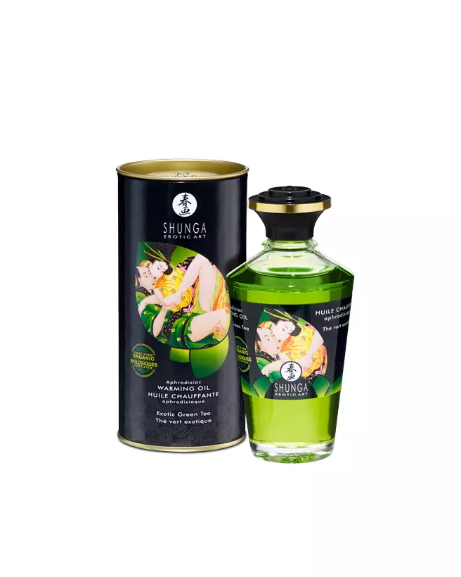 Huile aphrodisiaque SHUNGA thé vert exotique pour massage érotique et stimulation sensuelle-2