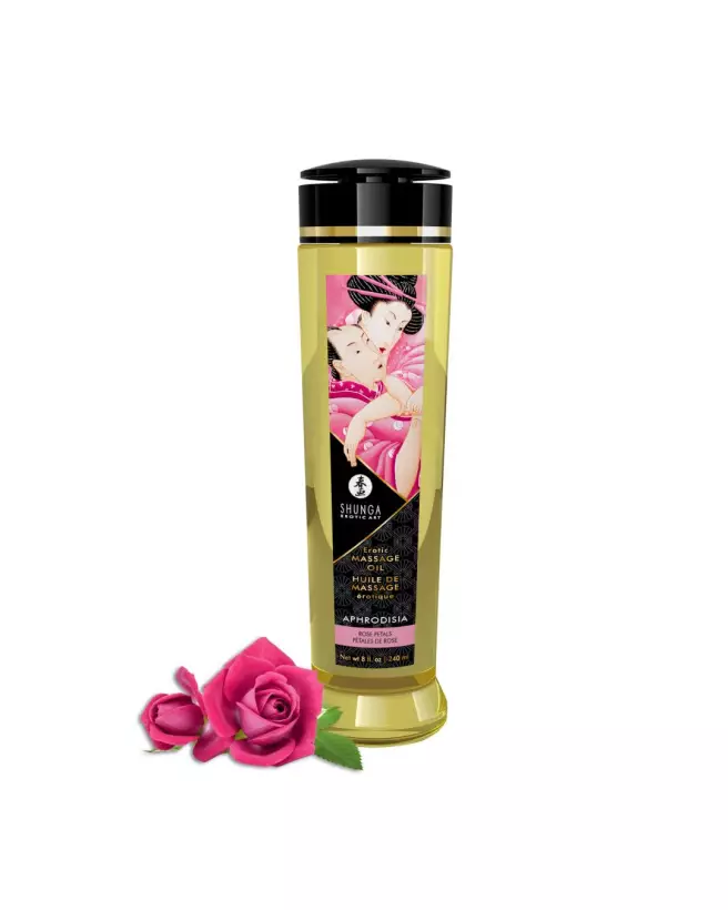Huile de massage érotique SHUNGA Aphrodisia Rose 240ml pour moments intimes et relaxation-1