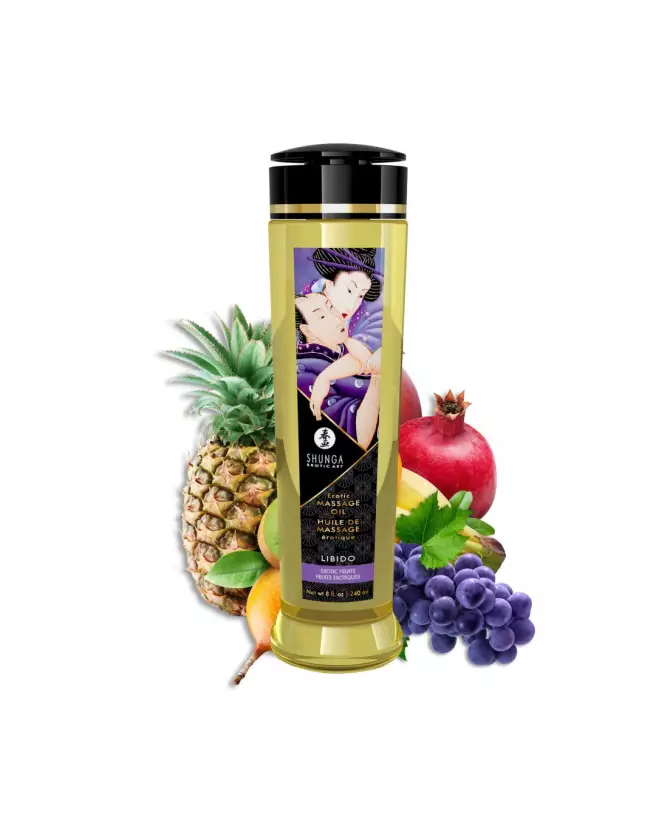 Huile de massage érotique SHUNGA aux fruits exotiques 240 ml pour couple-1