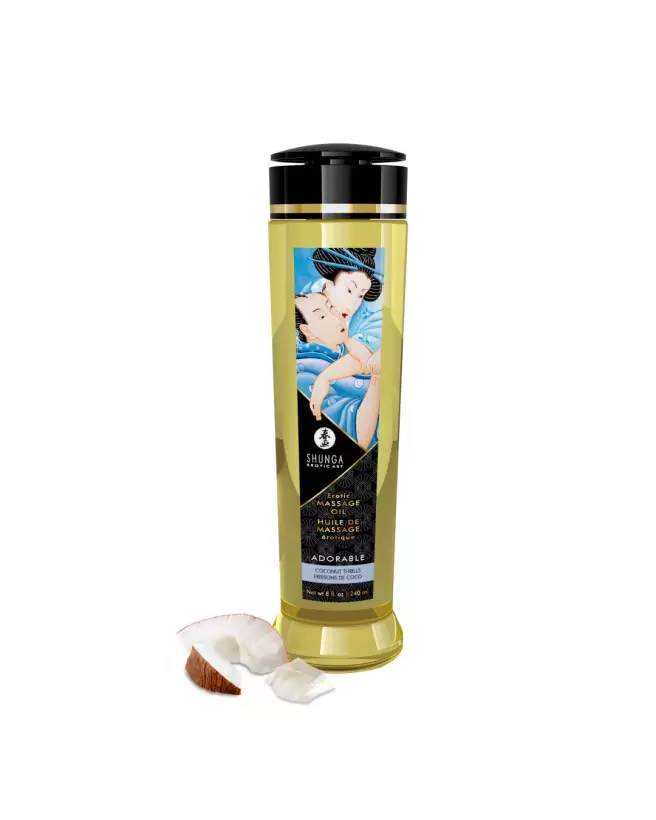 Huile de massage érotique Shunga frissons de coco 240ml-2