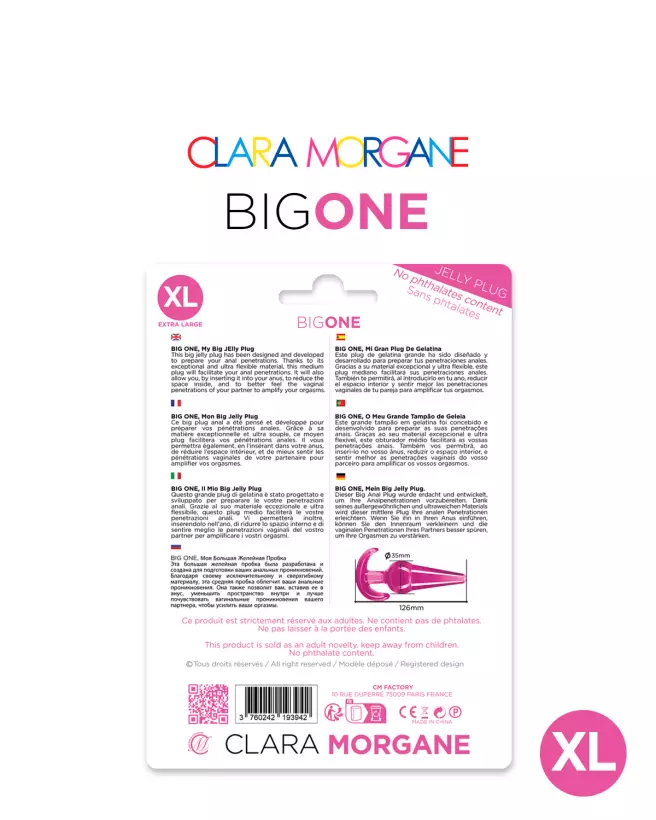 Big One Plug Anal XL Clara Morgane - Stimulation Intense, Matière Souple, Confort pour Débutants et Confirmés - image 3