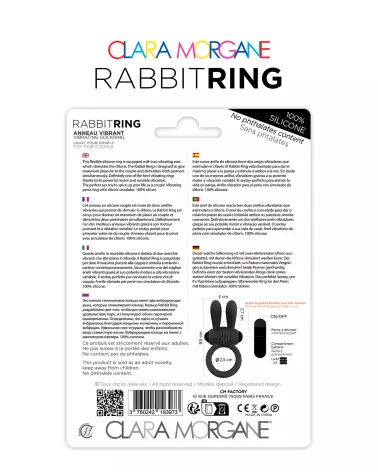 Anneau Vibrant Rabbit Ring Clara Morgane - Sextoy en Silicone Médical pour Couple, Stimulation Clitoridienne - image 6