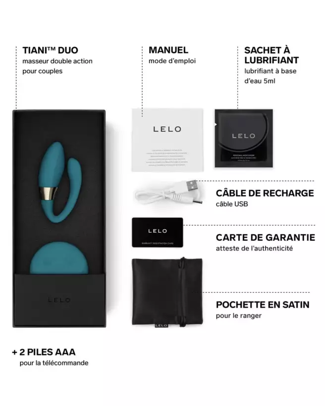 Image du LELO TIANI DUO Bleu, sextoy de luxe pour couples-2