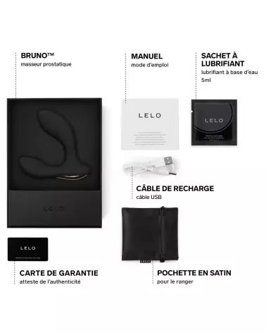 Image du stimulateur de prostate LELO BRUNO Noir, sextoy premium et ergonomique-2
