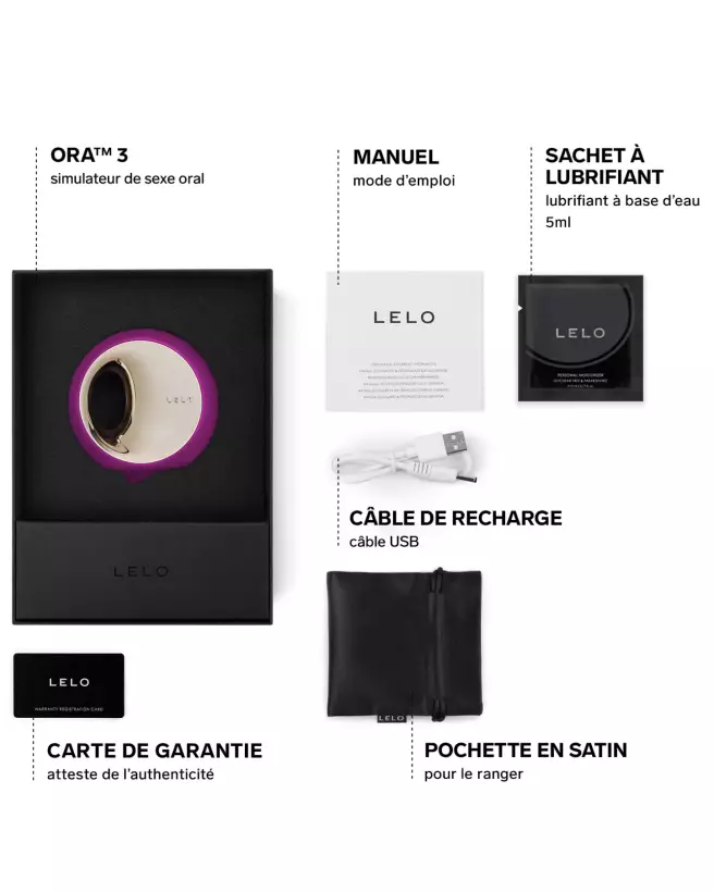 LELO ORA 3 Deep Rose stimulateur clitoridien de luxe-5