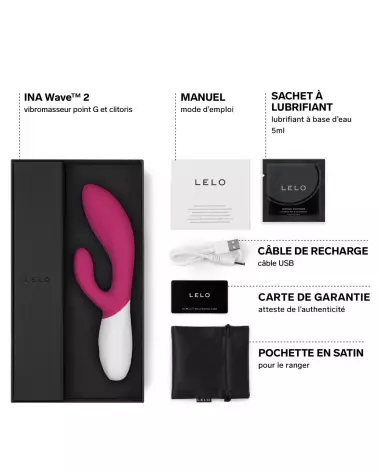 LELO INA WAVE 2 Cerise rabbit vibrant haut de gamme pour plaisir intense-5