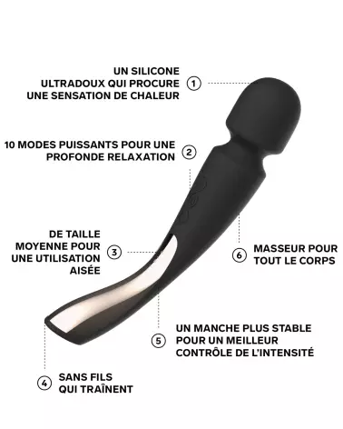 Image du LELO SMART WAND 2 M Black, masseur ergonomique et élégant-5