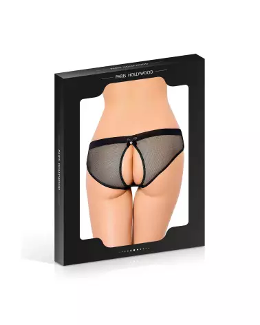 Culotte résille noire Paris Hollywood taille S/M, lingerie élégante et séduisante-2