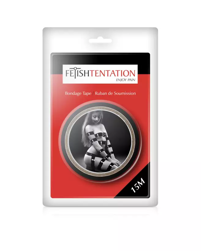Ruban de bondage noir SM Fetish Tentation pour jeux érotiques-2