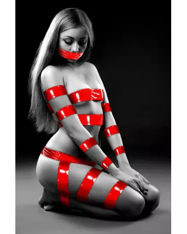 SM Bondage Tape Rouge Fetish Tentation pour Jeux BDSM-4