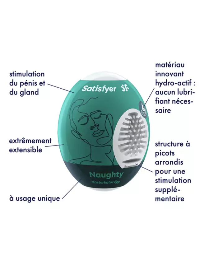 Image du masturbateur Satisfyer Egg Naughty pour plaisir intime masculin, design discret et ergonomique-4
