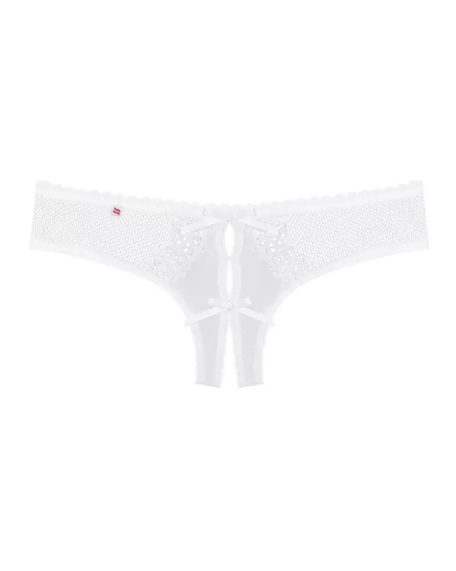 Image du String Ouvert Alabastra Blanc par Obsessive - Lingerie Sexy et Confortable-5