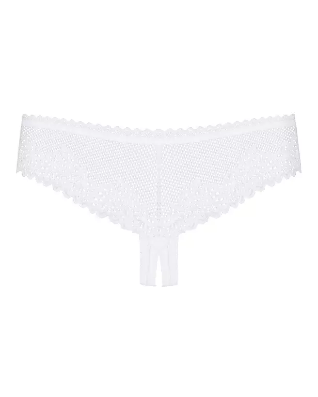 Image du String Ouvert Alabastra Blanc par Obsessive - Lingerie Sexy et Confortable-6