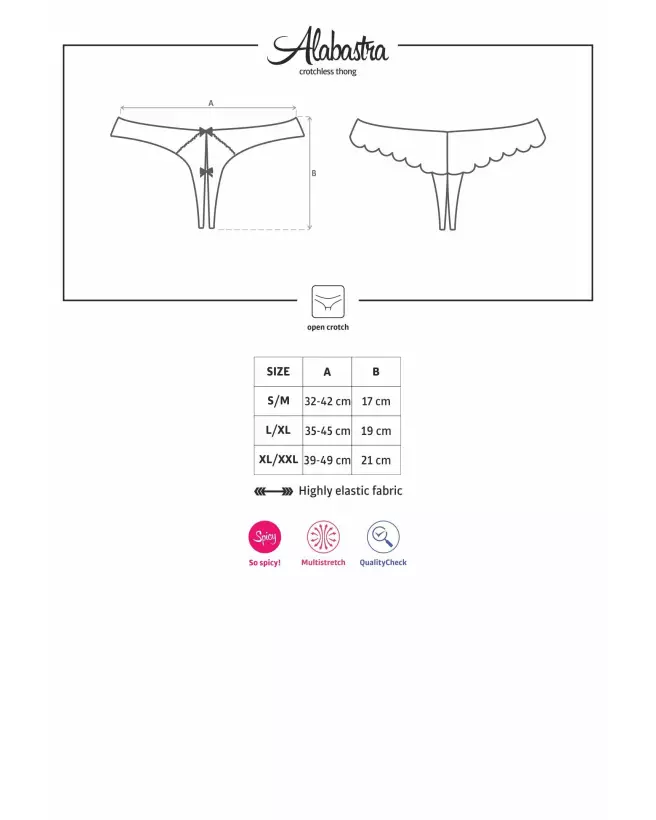 Image du String Ouvert Alabastra Blanc par Obsessive - Lingerie Sexy et Confortable-7