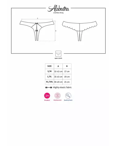 Image du String Ouvert Alabastra Blanc par Obsessive - Lingerie Sexy et Confortable-7