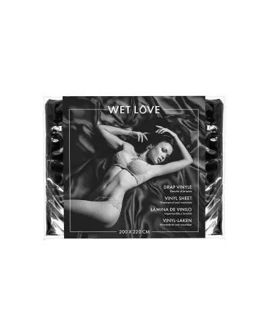 Drap vinyle noir grand format pour massage, Fetish Tentation-2
