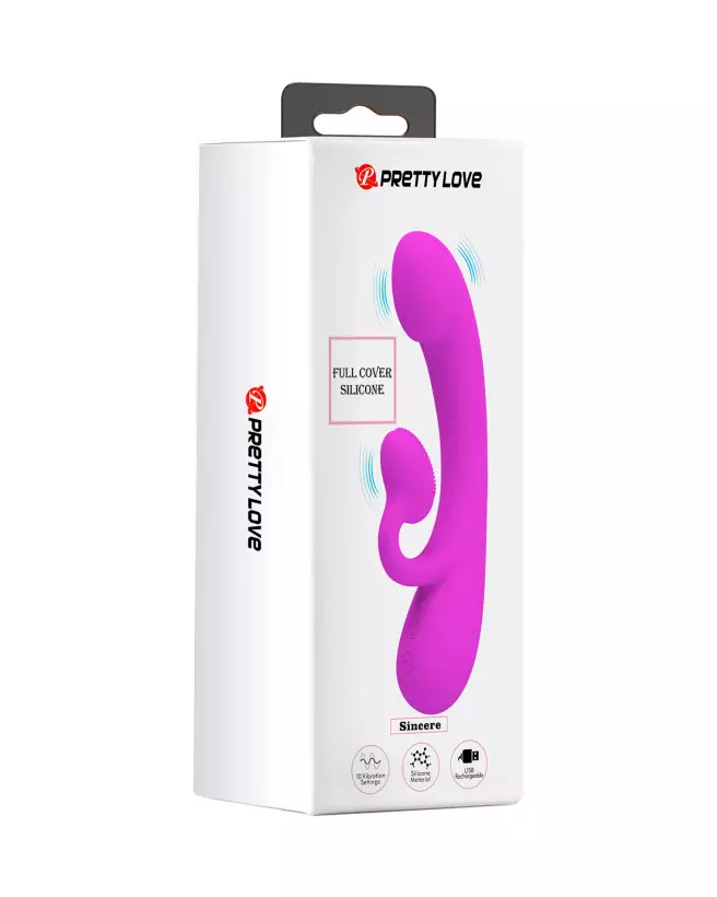 Vibromasseur Rabbit Pretty Love Sincere en action, design ergonomique et élégant-2