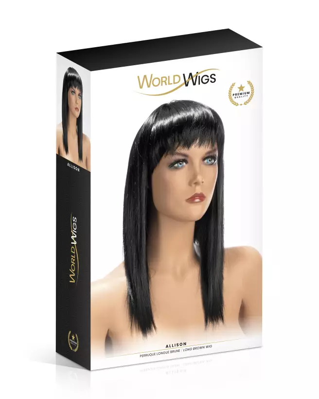 Perruque Allison longue brune World Wigs cheveux naturels élégants-2
