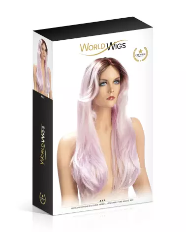 Perruque Aya bicolore parme World Wigs style moderne et élégant-2