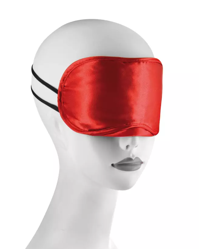 Masques rouges et noirs en satin Sweet Caress pour jeux sensuels-3