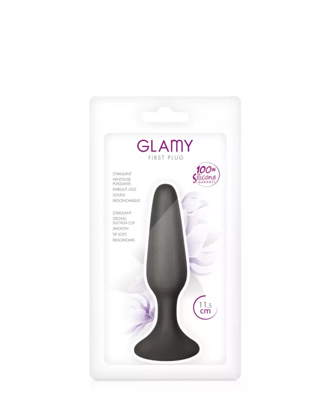 Image du Plug Anal Glamy First Small Black, parfait pour débutants, design noir élégant-2