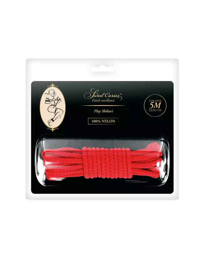 Corde SM Bondage Rouge 5m Sweet Caress pour jeux de domination et contrainte-2