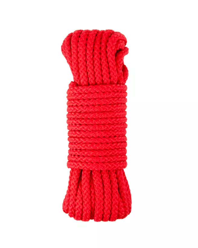Image de la corde SM bondage rigide rouge 10m de Sweet Caress pour jeux de soumission-1