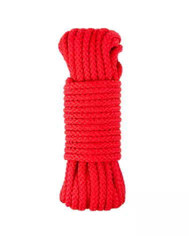 Image de la corde SM bondage rigide rouge 10m de Sweet Caress pour jeux de soumission-1
