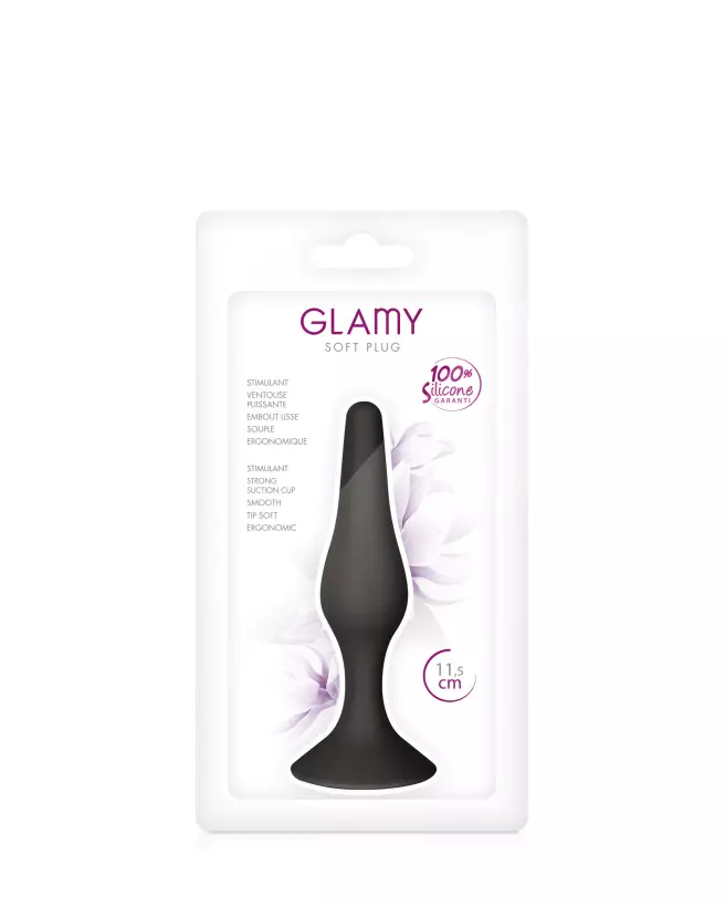 Image du Plug Anal Glamy Fin Black S, design élégant et discret-2