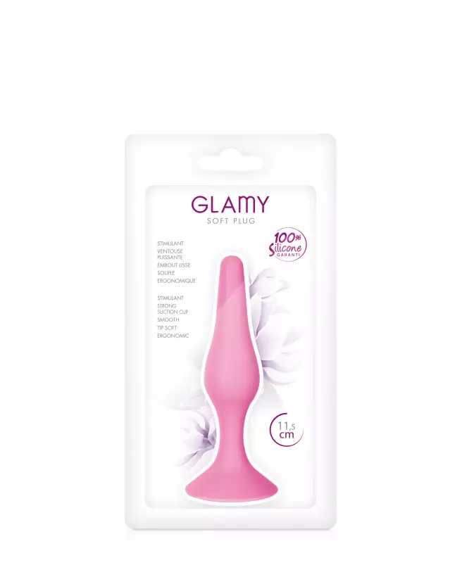 Image du Plug Anal Glamy Fin Pink S, parfait pour débutants, rose et ergonomique-2