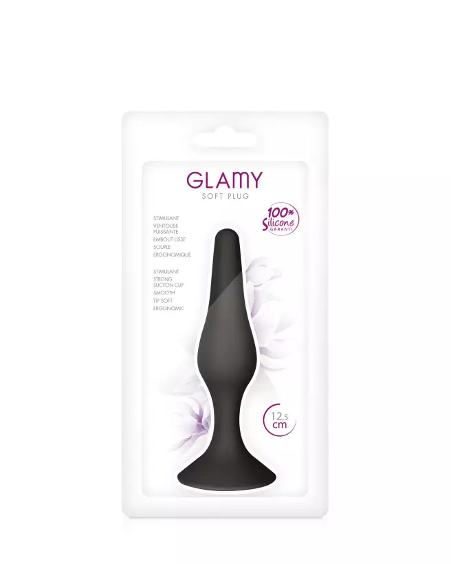 Plug Anal Glamy Fin Black M pour confort et plaisir optimisés-2
