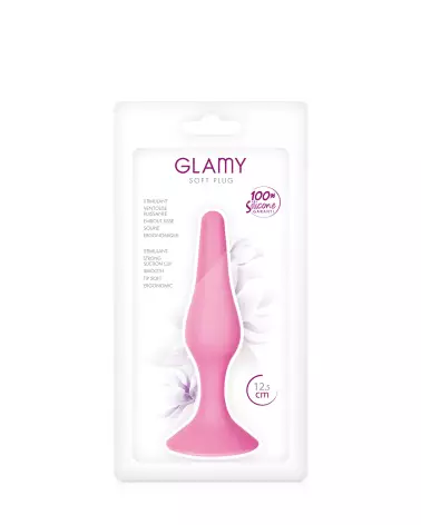 Image Plug Anal Glamy Fin Pink M - Silicone de qualité, sécuritaire et discret pour débutants-2