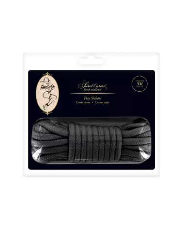 Corde SM Bondage Noir 5m Coton Sweet Caress-2