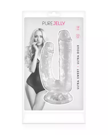 Gode Double Transparent Jelly de Pure Jelly pour plaisir à deux-2