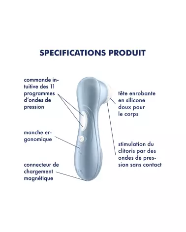 Image du Satisfyer Pro 2 Bleu Ciel, stimulateur clitoridien haut de gamme-5
