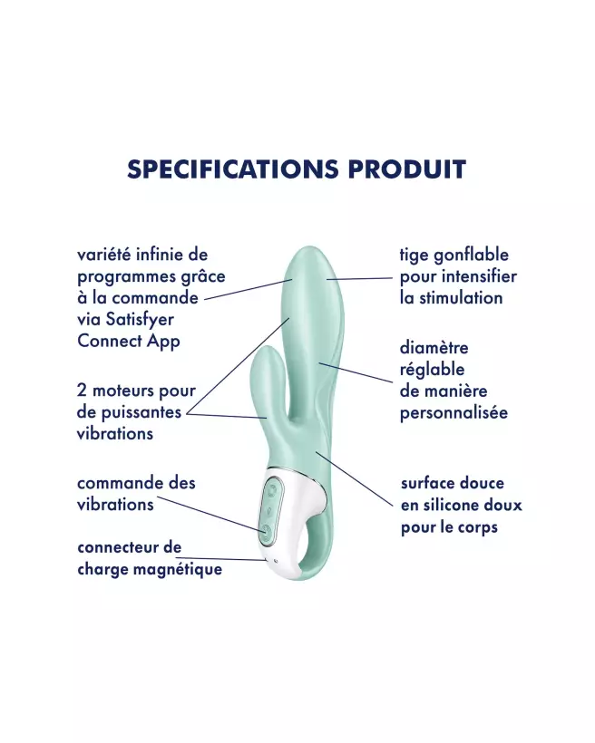 Image du Satisfyer Air Pulse Bunny 5 Vert, jouet intime et ergonomique-6