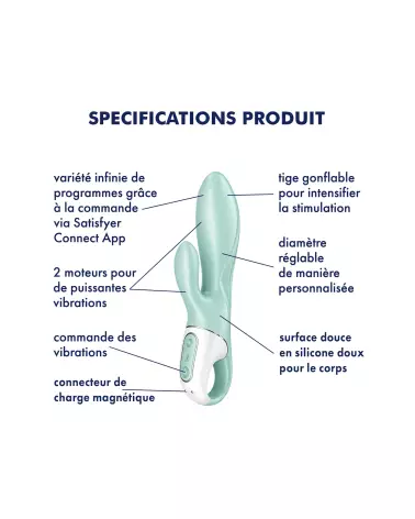 Image du Satisfyer Air Pulse Bunny 5 Vert, jouet intime et ergonomique-6