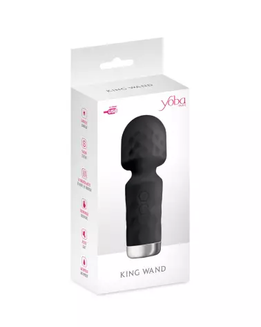 Vibromasseur Mini Wand Noir YOBA - Masseur corporel compact et puissant-2