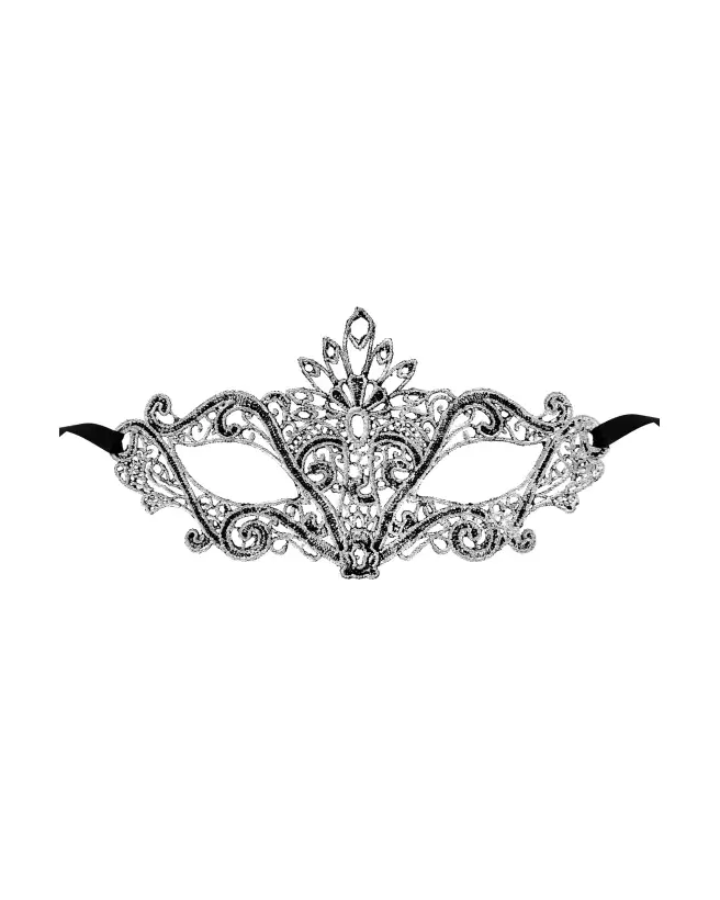 Masque Étoile Argent Maskarade design élégant pour soirées vénitiennes et galas-1