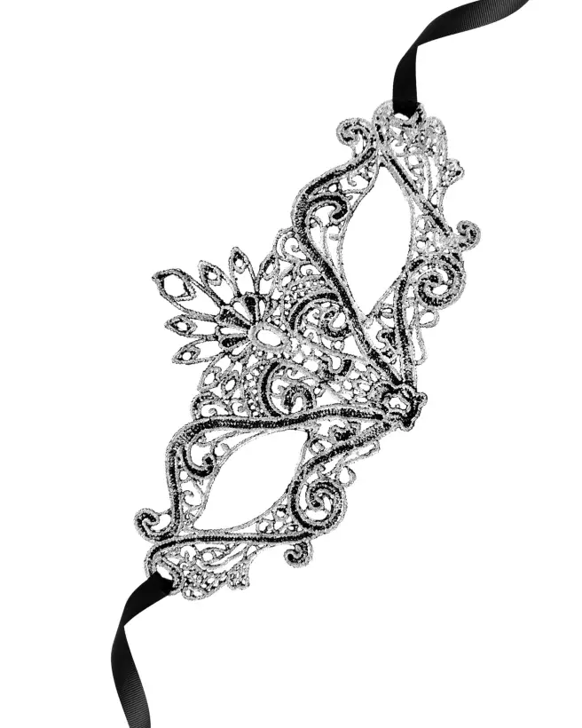 Masque Étoile Argent Maskarade design élégant pour soirées vénitiennes et galas-3