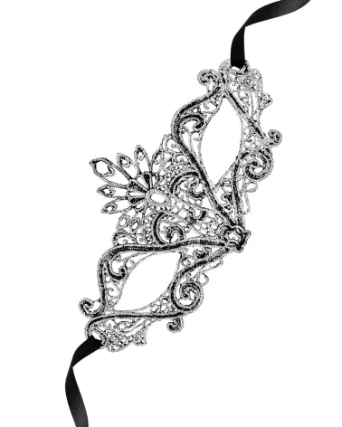 Masque Étoile Argent Maskarade design élégant pour soirées vénitiennes et galas-3